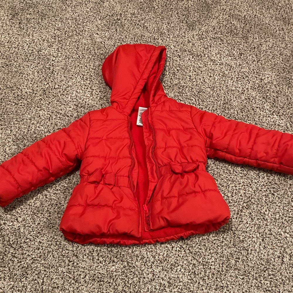 Little Me Bright Red Puffer Jacket